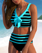 Laluna® | Gestreifter High-Waist-Bikini
