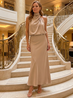 Nopal | Ärmelloses Midi-Kleid mit gerafftem Ausschnitt