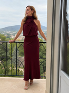 Nopal | Ärmelloses Midi-Kleid mit gerafftem Ausschnitt