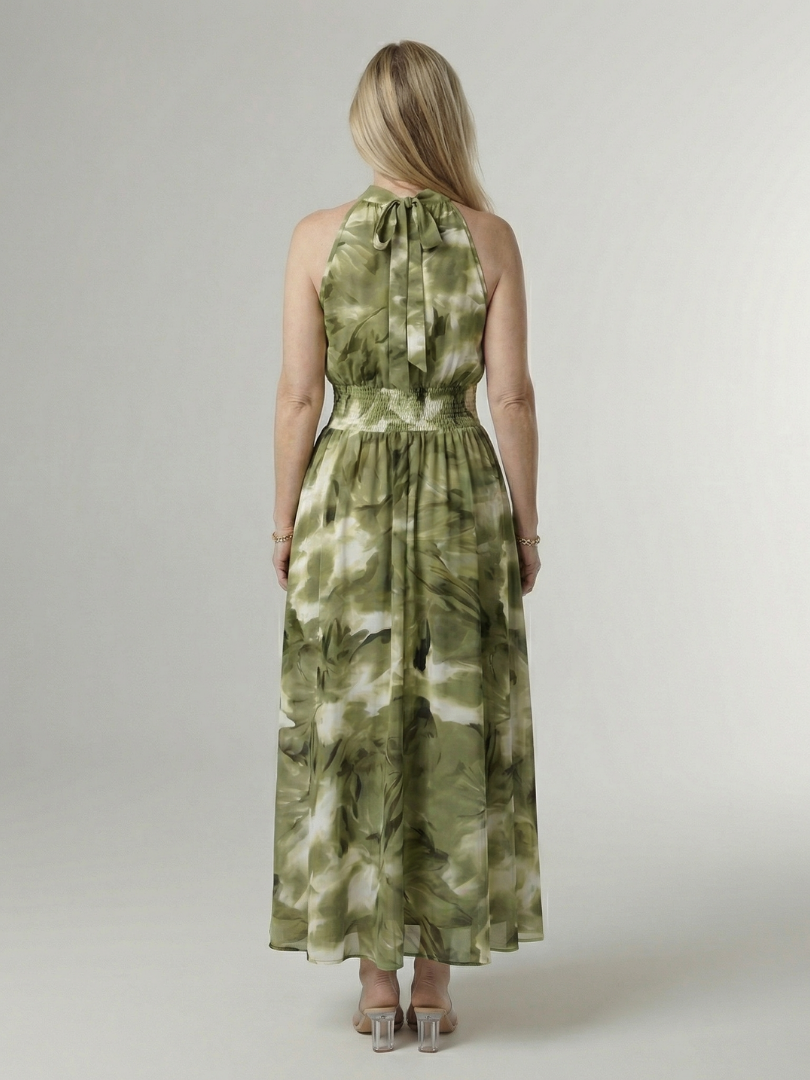 Sylin | Ruffled Halter Midi Dress