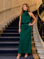 Nopal | Ärmelloses Midi-Kleid mit gerafftem Ausschnitt