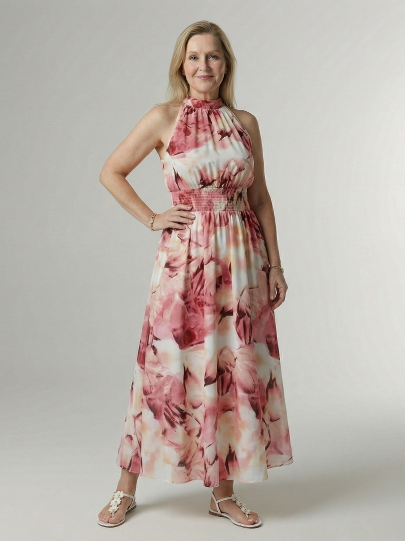 Sylin | Ruffled Halter Midi Dress