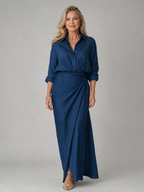 Mirque | Langärmliges Maxikleid mit Wickeldesign