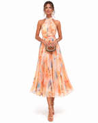 Aurora | Kleid MIT Neckholder-Ausschnitt UND Aquarellmuster