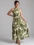 Olivia | Midikleid mit Raffung in der Taille und modernem Druckdesign