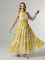 Sylin | Ruffled Halter Midi Dress