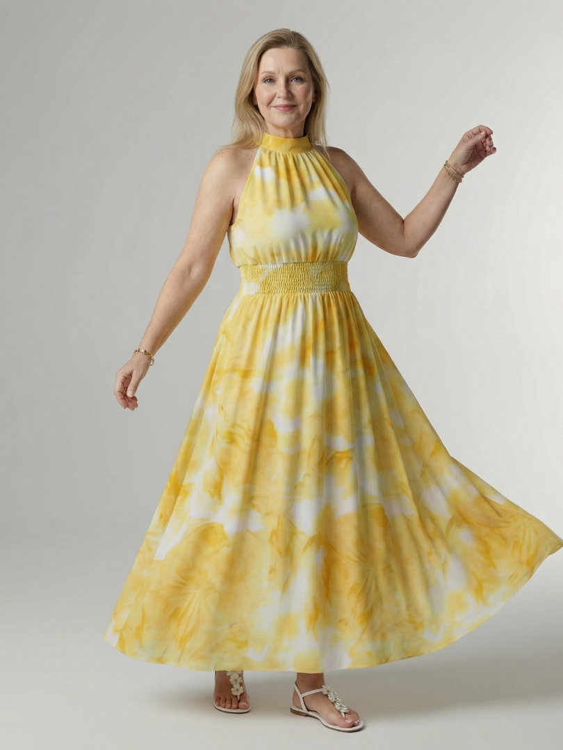 Sylin | Ruffled Halter Midi Dress