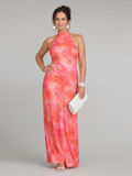 Coraline | Maxi Kleid mit Halterneck und Bedrucktem Muster