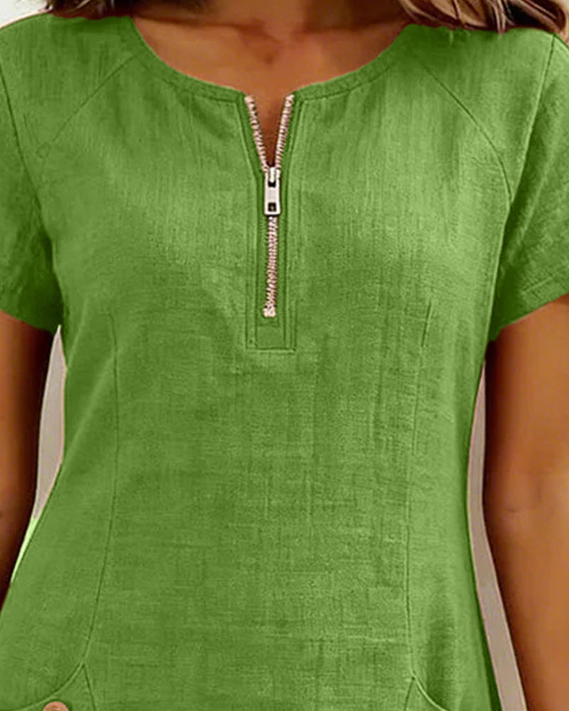 Macy | Baumwollkleid MIT Reißverschluss