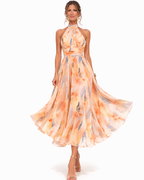 Aurora | Kleid MIT Neckholder-Ausschnitt UND Aquarellmuster