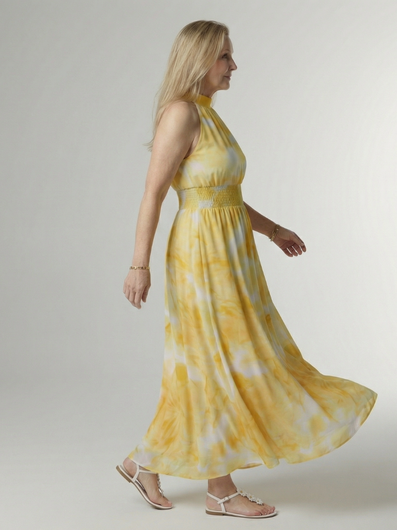 Sylin | Ruffled Halter Midi Dress
