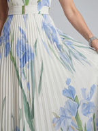 Ophelia | Ärmelloses Midi-Kleid mit Quadrat-Ausschnitt und floralem Design