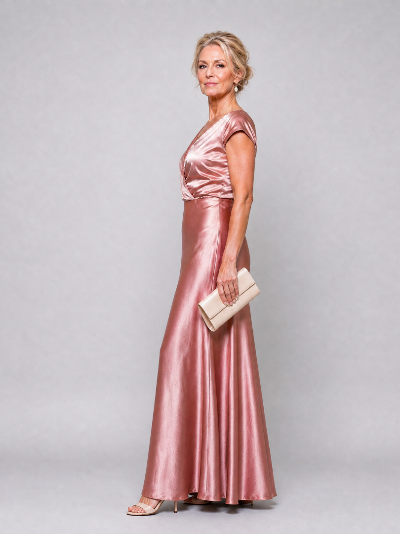 Samouse | Maxikleid mit Wickeloberteil und kurzen Ärmeln" 

Rewritten Title: "Samouse | Maxikleid mit Wickel-Design und kurzen Ärmeln