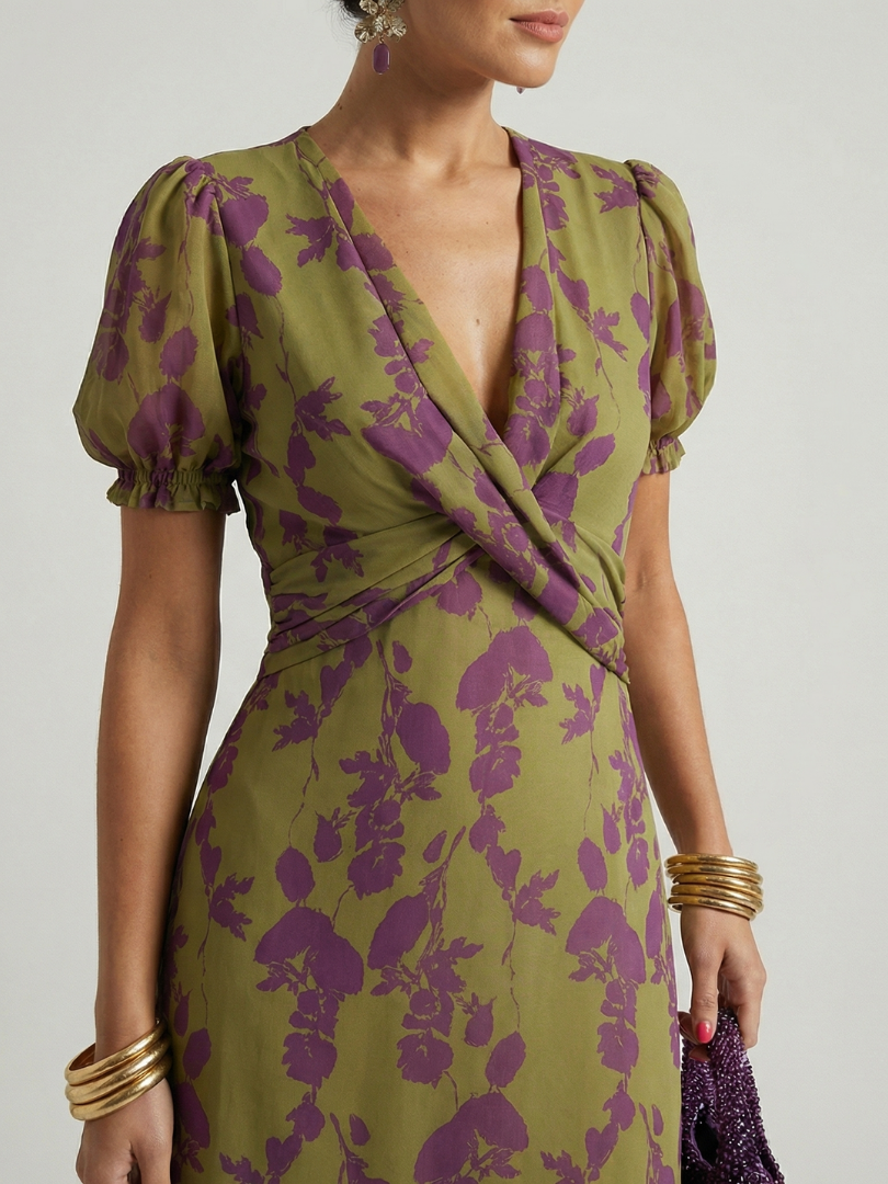 Virel | Midi-Kleid mit entspannendem Blumendesign