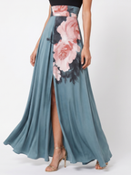 Olympas | Floral Maxi Dress with Halter Bodice