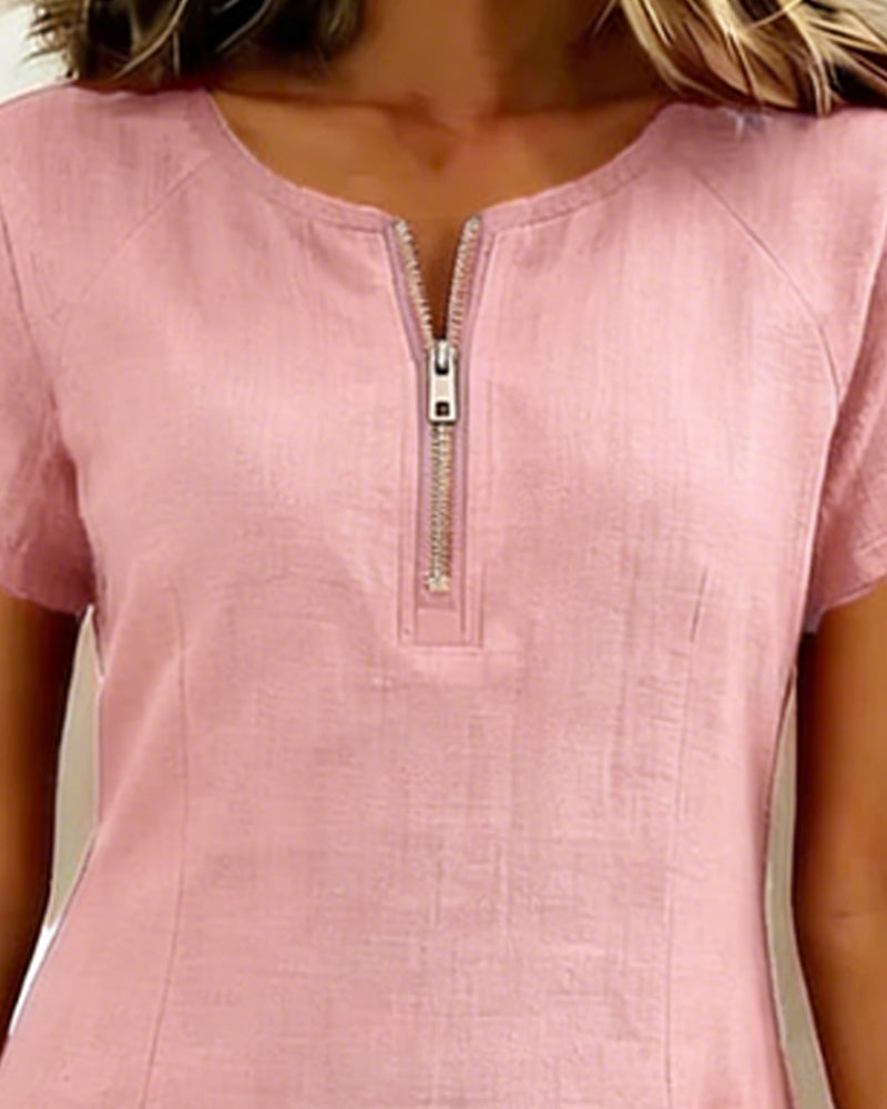 Macy | Baumwollkleid MIT Reißverschluss