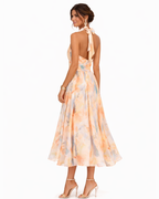 Aurora | Kleid MIT Neckholder-Ausschnitt UND Aquarellmuster