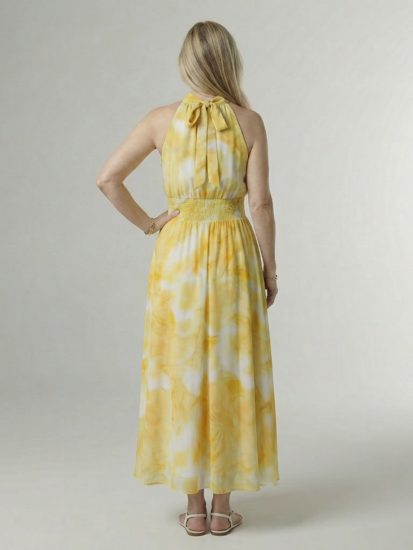 Sylin | Ruffled Halter Midi Dress