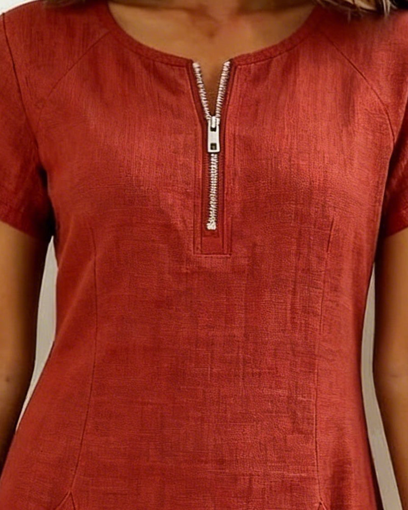 Macy | Baumwollkleid MIT Reißverschluss