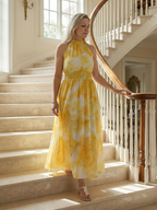 Sylin | Ruffled Halter Midi Dress