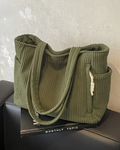 Tilda - Ribbed Tote Bag with Drawstring Detail
