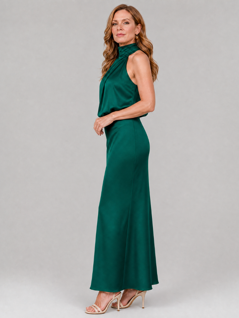 Nopal | Ärmelloses Midi-Kleid mit gerafftem Ausschnitt