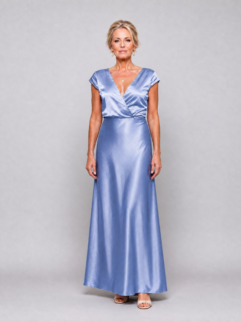 Samouse | Maxikleid mit Wickeloberteil und kurzen Ärmeln" 

Rewritten Title: "Samouse | Maxikleid mit Wickel-Design und kurzen Ärmeln
