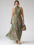 Mirelle | Ruffled Halter Midi Dress