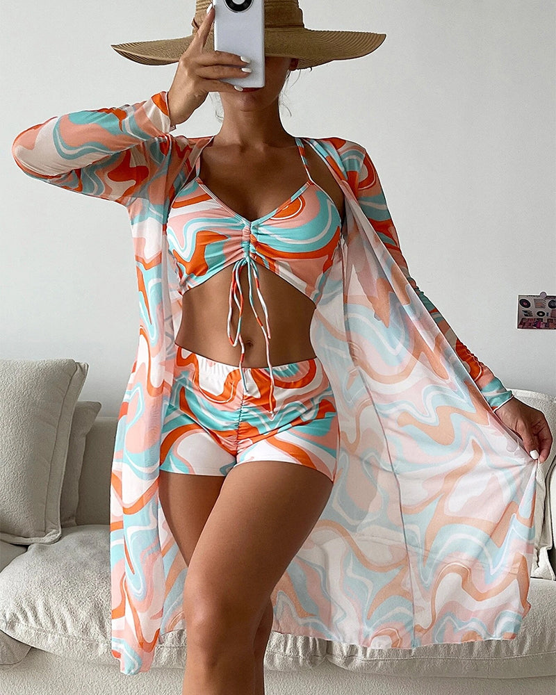 Laluna® | Bedrucktes 3-teiliges Bikini-Set