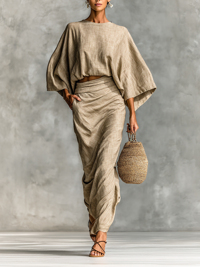 Cotton Linen Set Skirt