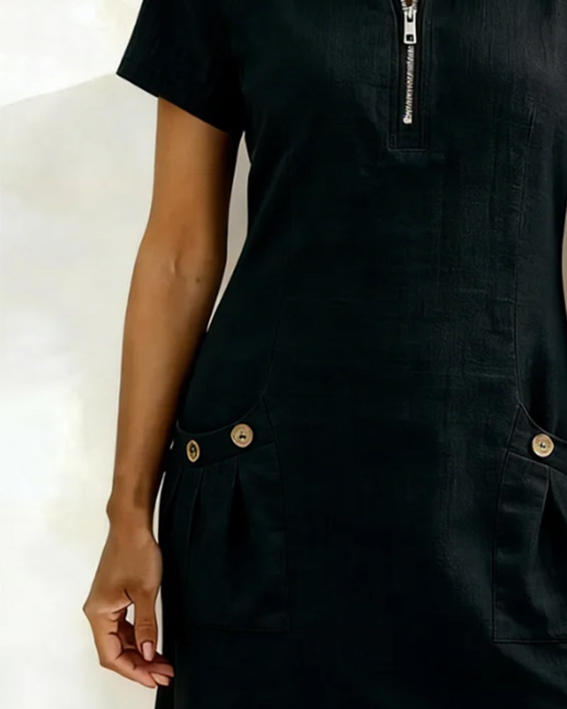 Macy | Baumwollkleid MIT Reißverschluss