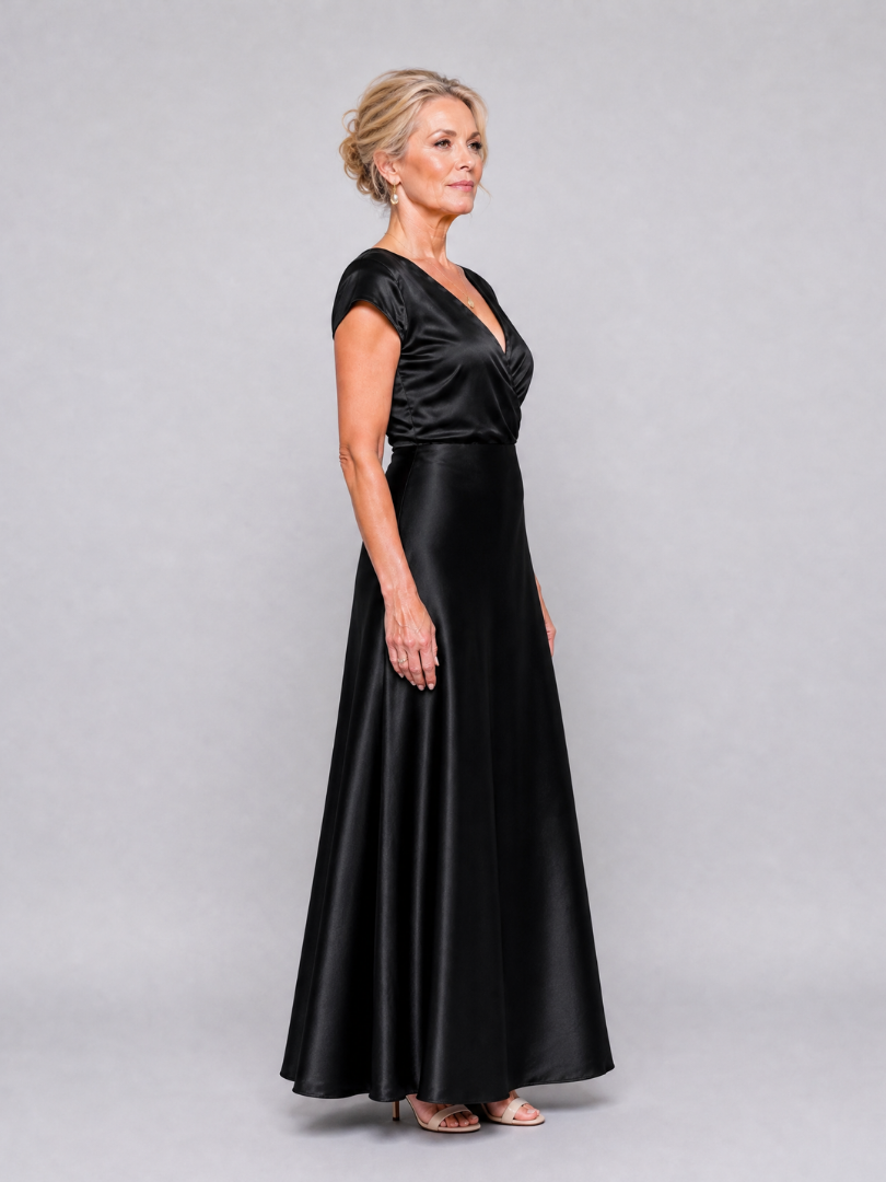 Samouse | Maxikleid mit Wickeloberteil und kurzen Ärmeln" 

Rewritten Title: "Samouse | Maxikleid mit Wickel-Design und kurzen Ärmeln
