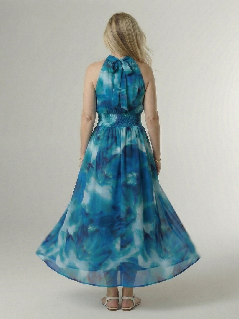 Sylin | Ruffled Halter Midi Dress