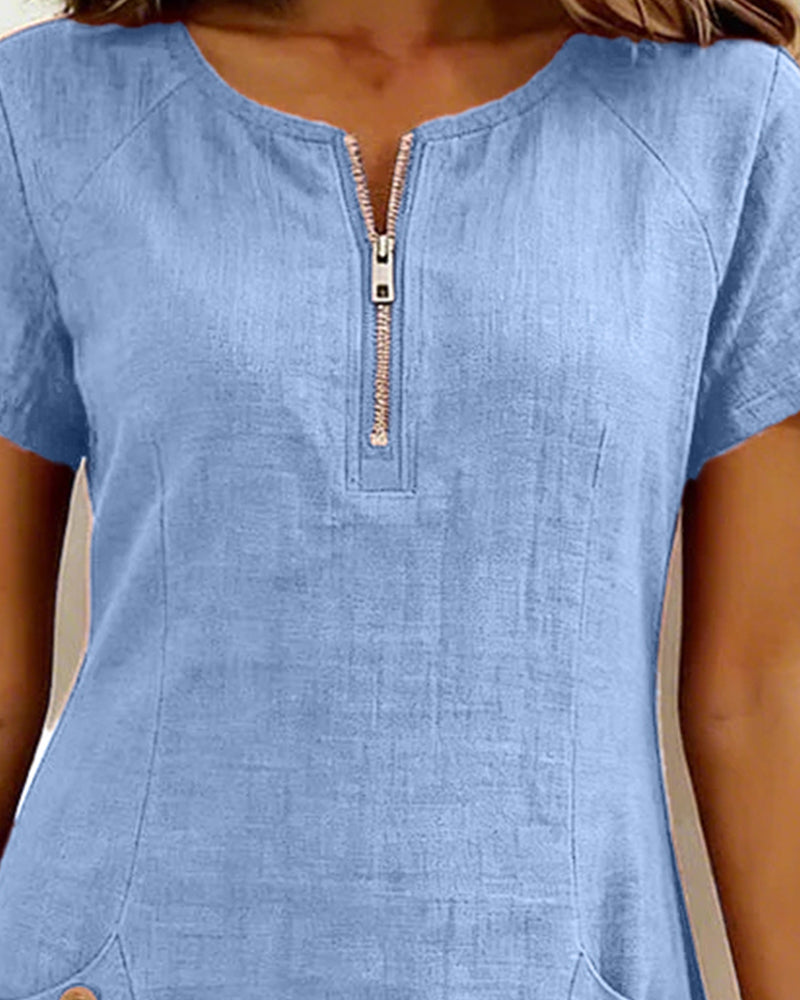 Macy | Baumwollkleid MIT Reißverschluss