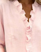 Indie | Ruffle V-neck Long Sleeve Blouse