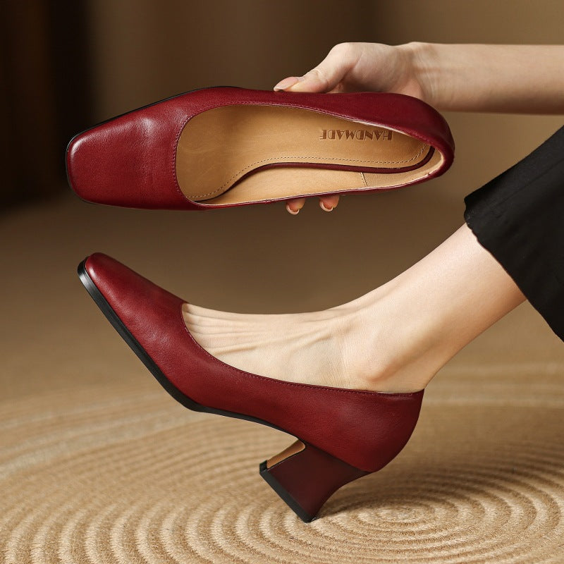 Pumps aus Leder "Oriel Quadrat"