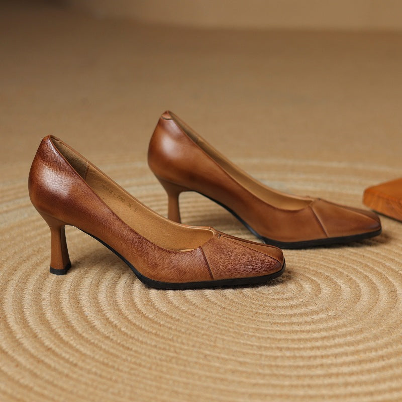 Marisol Lederpumps mit eckiger Zehenpartie