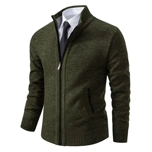 Leon | Zip-up knit sweater with tailored fit