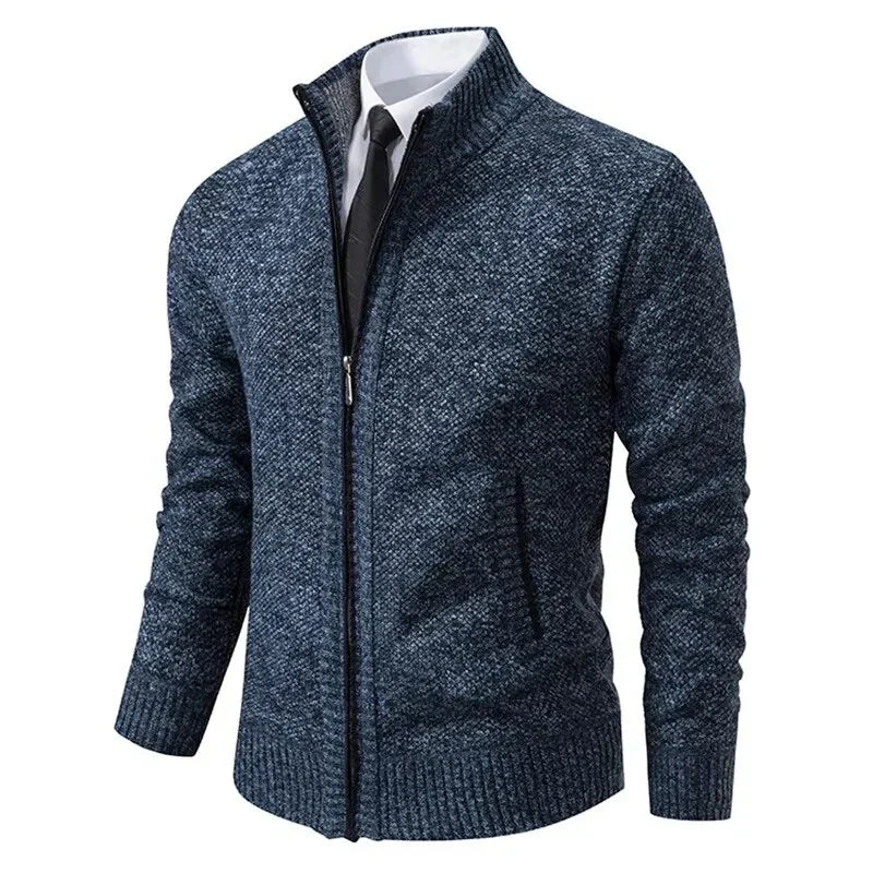 Leon | Zip-up knit sweater with tailored fit