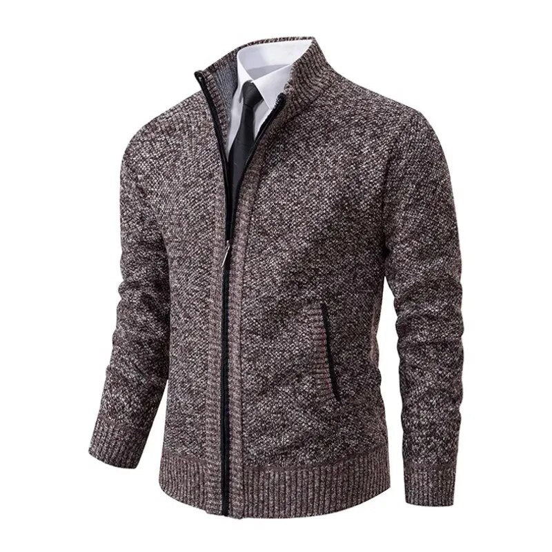 Leon | Zip-up knit sweater with tailored fit