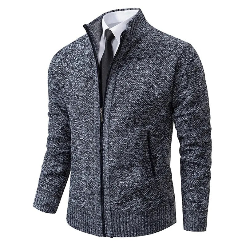Leon | Zip-up knit sweater with tailored fit