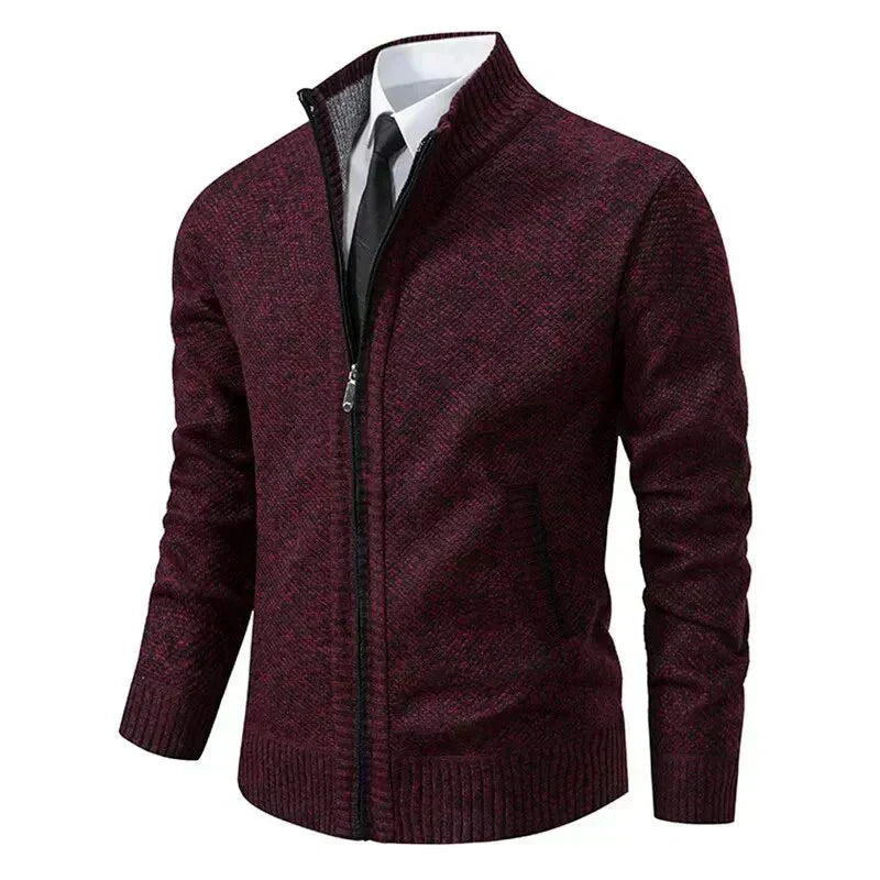 Leon | Zip-up knit sweater with tailored fit