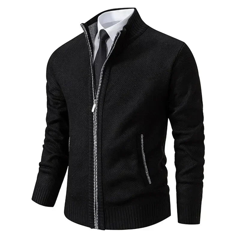 Leon | Zip-up knit sweater with tailored fit