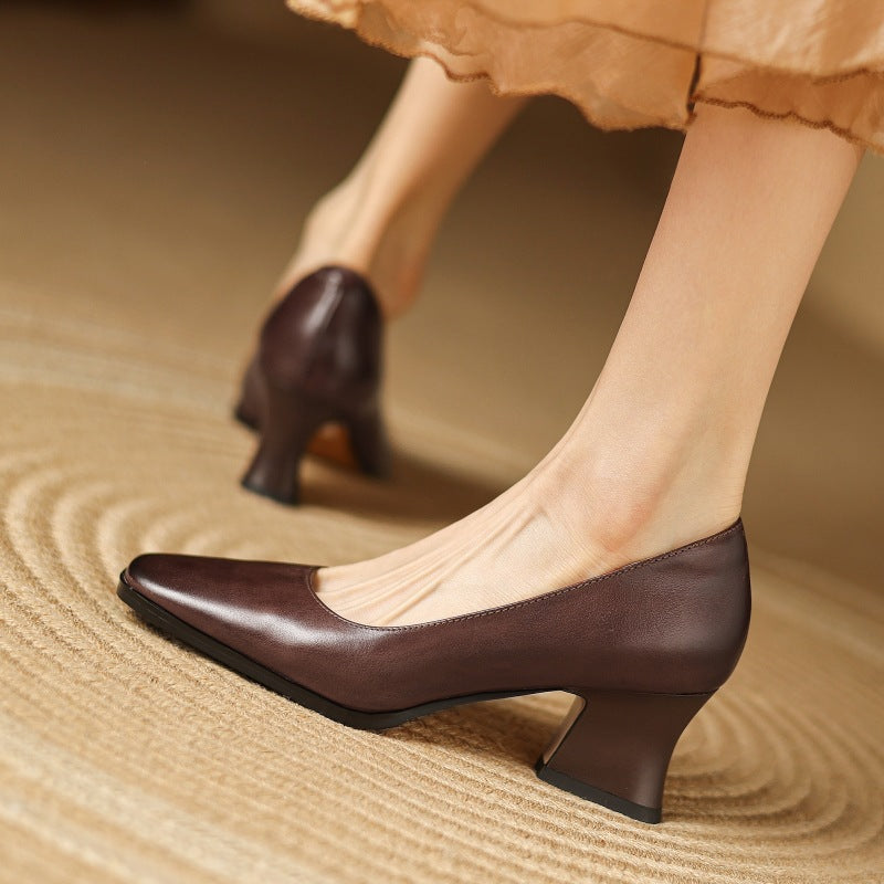 Pumps aus Leder "Oriel Quadrat"