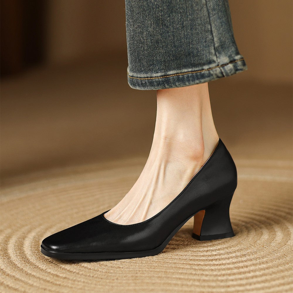 Pumps aus Leder "Oriel Quadrat"