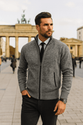 Leon | Zip-up knit sweater with tailored fit