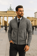 Leon | Zip-up knit sweater with tailored fit
