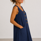 Maud - Kleid aus Baumwolle und Leinen