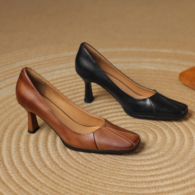 Marisol Lederpumps mit eckiger Zehenpartie