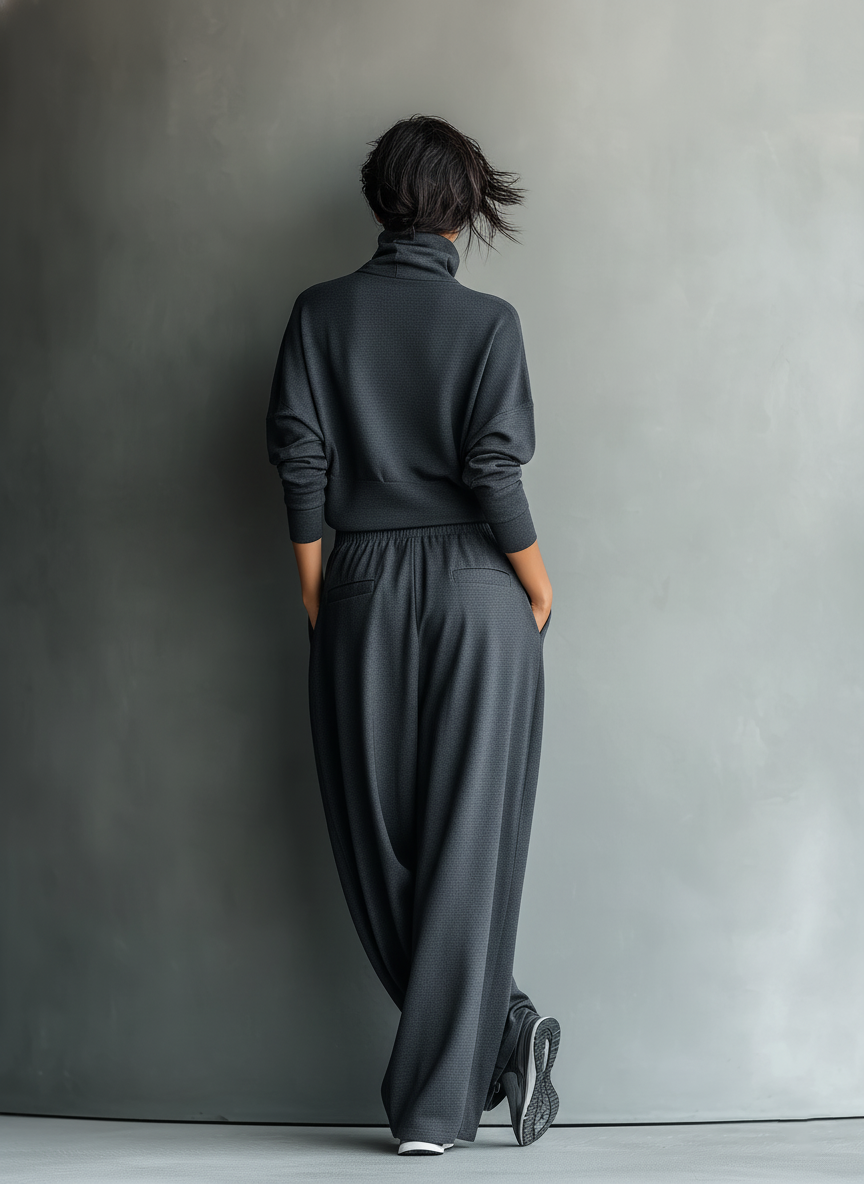 Strickensemble weite Hose